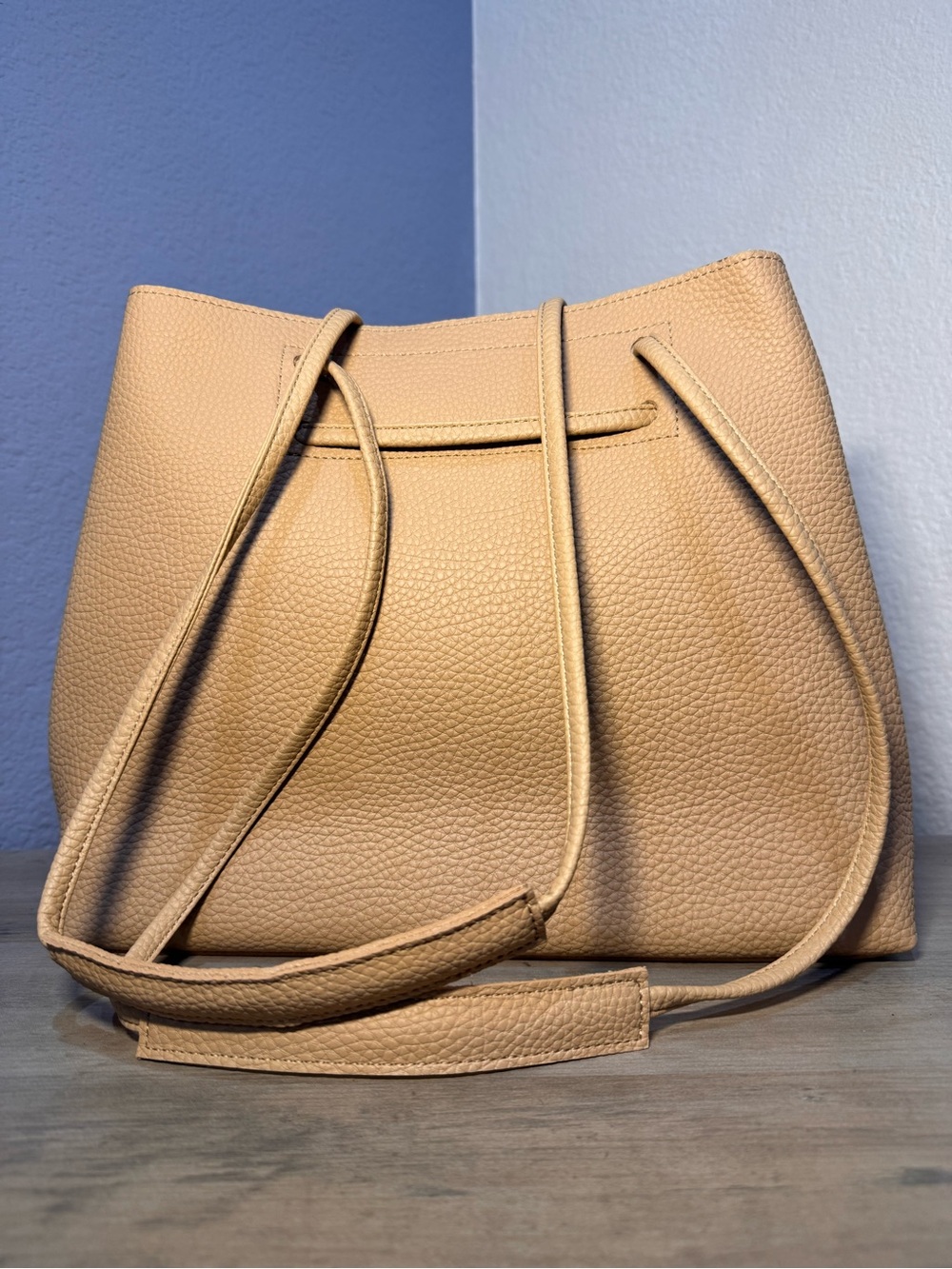 8 Other Reasons Camel Pebbled Vegan Leather Tote Bag NWOT
